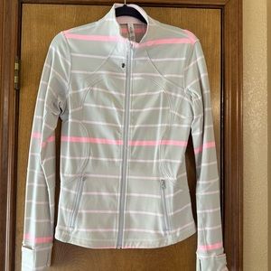 Lululemon Define Jacket Size 10 Tan and Pink Striped